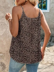 SHEIN LUNE Women's Leopard Print Camisole Top, Fashionable For Beach Vacation - Multicolor - View 2