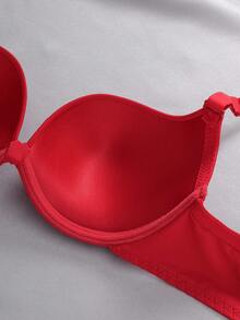 EmpressEnvy 3pcs Solid Color Underwire Padded Full Coverage Seamless Bras - Multicolor - View 5