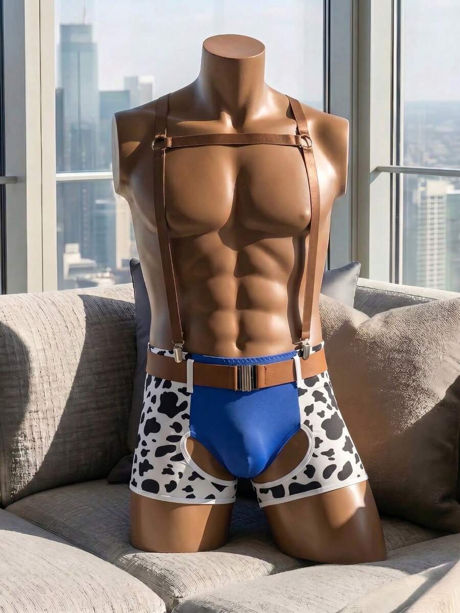 DrisQ DrisQ 男士西部牛仔服装内衣,适合万圣节、夜总会派对、游行、角色扮演 - 彩色 - 查看 1