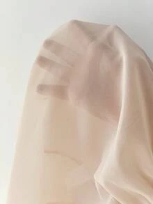 Elamini 女士荷叶边树脂圆环设计半透明波西米亚风露背系带背心 - 卡其色 - 查看 8