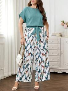 Reflora Bộ áo liền quần mùa hè cỡ lớn in họa tiết phối nhiều mảnh, kiểu dáng thường ngày. - Nhiều màu - Xem 7