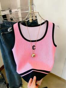 Resyla New Fashion Contrast Color & Letter Print Design Tank Top, Spring/Summer - Multicolor - View 6
