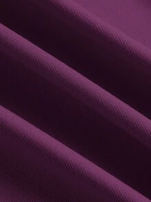 Opulessa Đầm dệt kim màu trơn cổ yếm hở lưng dành cho nữ - Màu tím - Xem 4