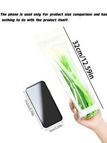30/50 Pcs Leak-Proof Refrigerator Storage Bags With Excellent Sealing Performance, Reusable And Stackable. Transparent Freezer Bags Suitable For Vegetables, Scallions, Cucumbers, And Noodles - High-Quality Kitchen Storage And Freshness Preservation Solutions With Double-Layered Sealing Design. - Multicolor - View 4