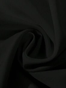 Franclia Women's Shirt With Neck Tie, Ruffle Hem - Black - View 3