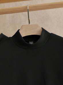 Manfinity VCAY 2pcs/Set Men's Solid Color Knit Casual Short Sleeve T-Shirts, Versatile Daily Wear - Black - View 7