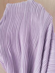SHEIN Maternity Solid Color Textured Fitted Elegant Dress - Mauve Purple - View 6