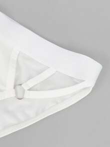 SHEIN DrisQ Ropa interior decorativa con círculo hueco sexy para hombres, adecuada para citas - Blanco - View 6