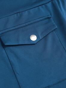 EMERY ROSE Plus Size Women Casual Pants With Pockets, 3/4 Length - Blue - View 6
