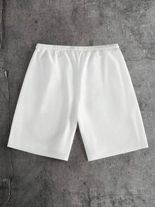 AXEPEAK Men's Letter Embroidered Tank Top And Shorts Set - White - View 7