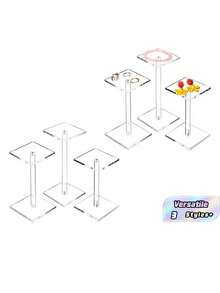 Giá đựng bánh acrylic, tháp trưng bày tráng miệng nhiều tầng, giá đựng bánh cupcake tròn/vuông trong suốt có thể tháo rời, giá trưng bày bánh ngọt nhỏ, bánh quy bằng acrylic trong suốt cho đám cưới, tiệc tùng. - Trong sáng - Xem 1