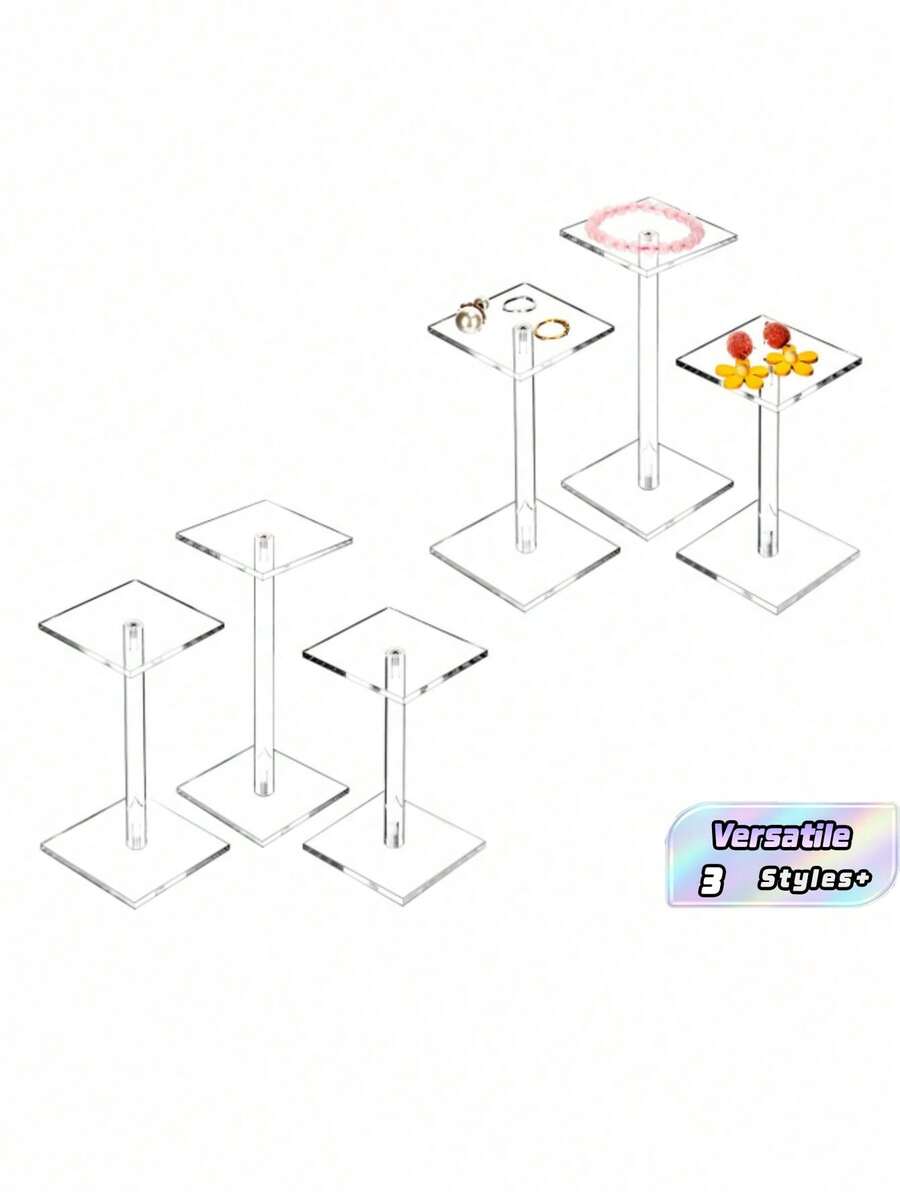 Giá đựng bánh acrylic, tháp trưng bày tráng miệng nhiều tầng, giá đựng bánh cupcake tròn/vuông trong suốt có thể tháo rời, giá trưng bày bánh ngọt nhỏ, bánh quy bằng acrylic trong suốt cho đám cưới, tiệc tùng. - Trong sáng - Xem 1