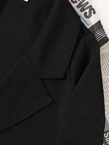 Tween Girl Casual Solid Color Jacket, Suitable For Spring And Autumn Fall Winter - Black - View 5