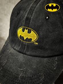 Batman X Joivida Logo 女款棒球帽，經典休閒街頭風，可調節輕量化帽子，舒適透氣面料，適合日常穿搭、戶外活動、旅行、運動與聚會 - 黑色 - 查看 2