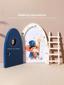 MINKOJA 1Pc Miniature Wooden Door, Ladder, Nordic Style Miniature Wooden Door, Suitable For Miniature Scene Decoration - Multicolor - View 5