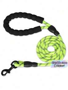 New Reflective Nylon Dog Leash, Anti-Pull Round Rope With Foam Comfort Handle For Walking Pets - Green - View 2