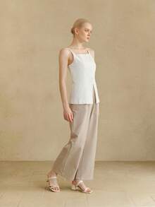 Alvarani Sandalias con tiras para mujer, diseño de tacón alto grueso, sexy, simple, elegante y cómodo, versátil - Beis - Ver 4