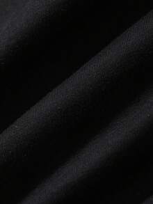 FRIFUL Women's Solid Color Round Neck Layered Mesh Flare Sleeve Short Sleeve T-Shirt, Summer - Black - View 3