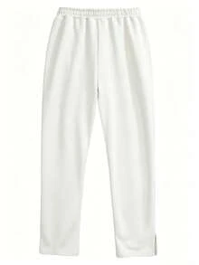 HUEFORM Men's Casual Versatile Pleated Drawstring Waist Pocket Sweatpants - White - View 2