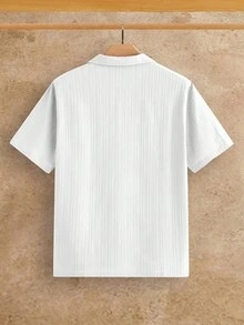 Manfinity VCAY 男士休閒紋理素色短袖 Polo 衫，日常穿著，男士素色休閒百搭通勤短袖 Polo 衫多件套裝，日常必備衣櫥基本款，百搭風格，混搭單品，休閒百搭風格，度假，父親節禮物 - 彩色 - 查看 7