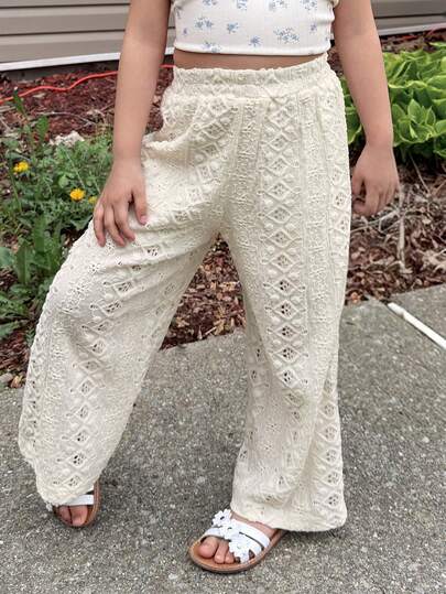 DAZY Young Girl Casual Solid Color Textured Pants