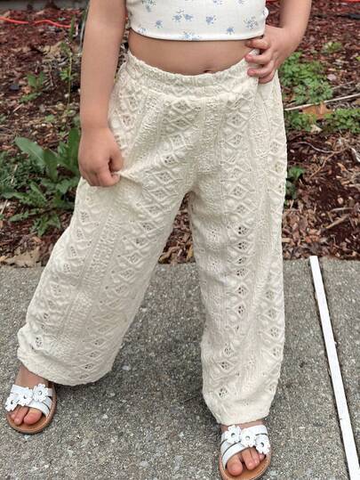 DAZY Young Girl Casual Solid Color Textured Pants
