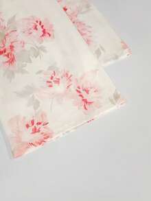 SHEIN Franclia Quần ống rộng cạp cao in họa tiết hoa dành cho nữ, thích hợp cho kỳ nghỉ biển mùa xuân/hè, đi làm hàng ngày, dã ngoại, hẹn hò ngày Valentine, Tết Dương lịch và Giáng sinh. Kiểu quần ống rộng in họa tiết hoa thanh lịch và thời trang. - Màu Hồng baby - Xem 7