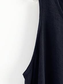 SHEIN LUNE CURVE Plus Size Women's Romantic Spring/Summer Fashionable Versatile Daily Commute Camisole - Navy Blue - View 5