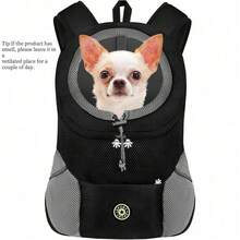 Mochila transportadora para perros, bolso de transporte para perros pequeños y medianos, bolso frontal transpirable y ajustable con tiras reflectantes para senderismo y actividades al aire libre, también apto para gatos - Negro - Ver 11