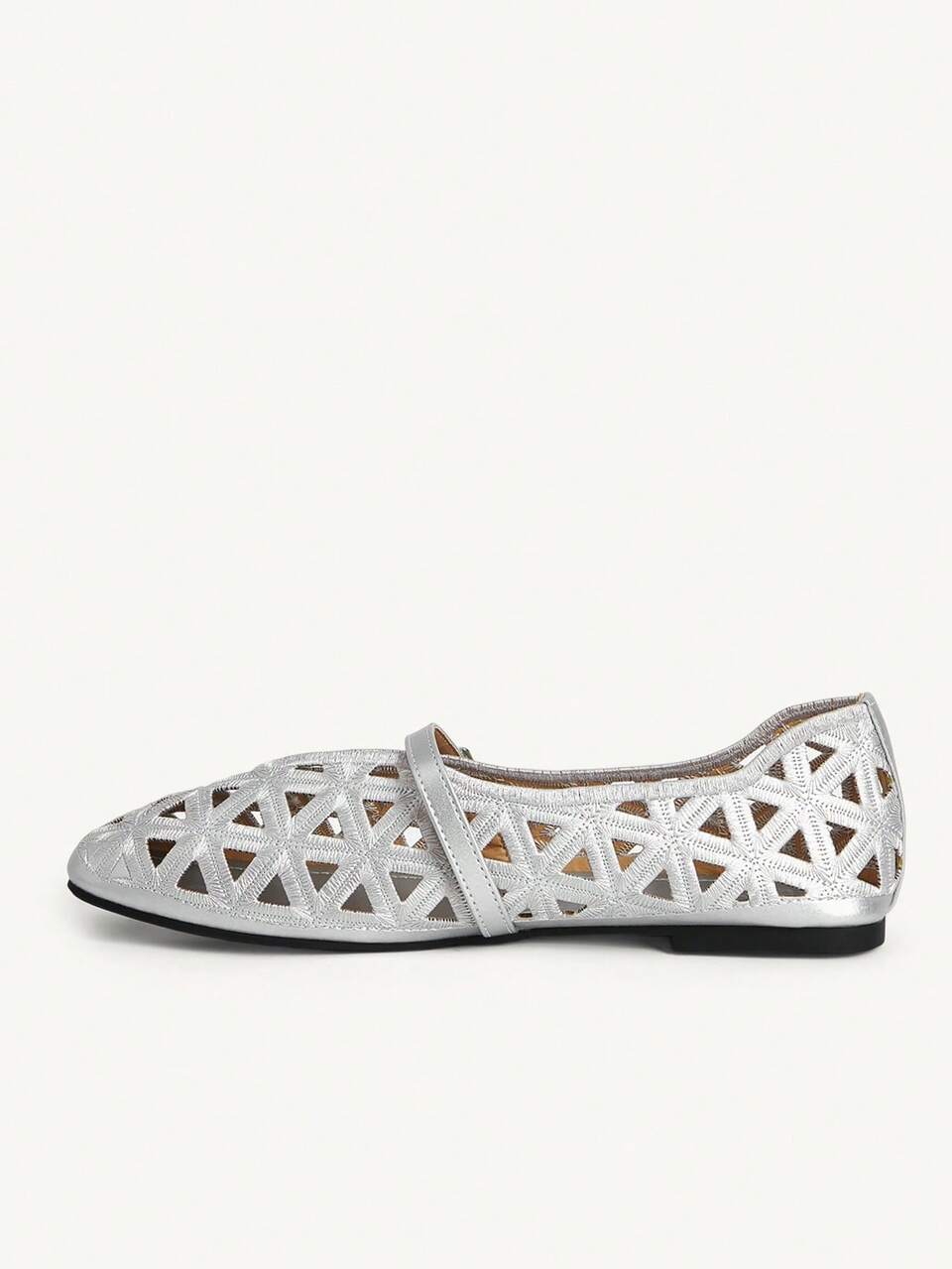 CUCCOO CHICEST Women's Hollow Embroidery, Buckle, Comfortable Flat Shoes