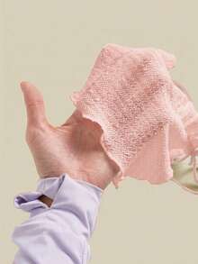 SHEIN Essnce 女士夏季度假纯色纹理前系带吊带衫 - 粉色 - 查看 6