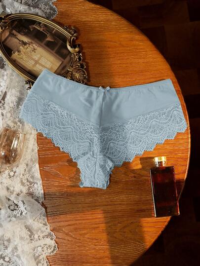 1pc Plus Size Lace Patchwork Panty