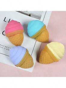 MINKOJA MINKOJA 1/2/5 piezas Juguetes Squish para recuerdos de fiesta, Squishies Kawaii, Juguetes sensoriales de helado, Rellenos para canastas de Pascua y bolsas de regalo, Pelotas antiestrés, Estilos y colores aleatorios - Multicolor - Ver 7