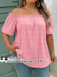 SHEIN CURVE+ 大码休闲度假优雅V领收腰连衣裙 - 彩色 - 查看 7