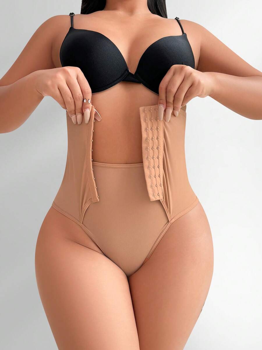 SHEIN Quần định hình nâng mông cho nữ - Màu Khaki - Xem 1