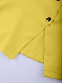 Franclia Plus Size Wedding Season Vest & Sheer Patchwork Midi Skirt 2 Pieces Set - Yellow - View 5