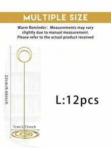 12PCS Table Number Holders, 3 Sizes 5cm/8.5cm/22cm, Table Picture Stands With Non-Slip Base, Suitable For Wedding, Party, Dining Table, Photo Frames, Notes, Birthday Party Or Other Events - Multicolor - View 9