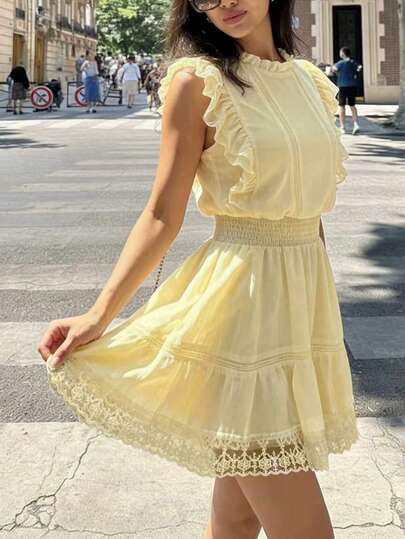 knee length dresses for ladies Pink Floral Mini Dress S