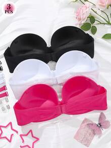 DesireSculpt 3pcs/Set Women's Underwire Bras - Multicolor - View 2