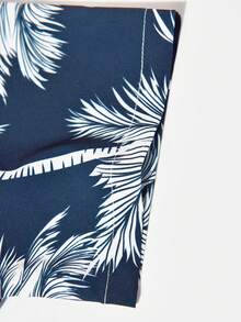 Manfinity RSRT Men's Summer Vacation Coconut Tree Print Button-Front Shirt And Shorts 2 Pieces Set, Holiday - Multicolor - View 8