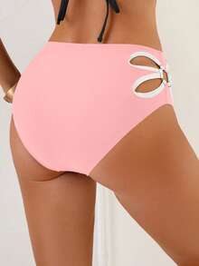 Oceva Quần bikini thiết kế khoét rỗng dành cho nữ, thích hợp cho kỳ nghỉ hè ở bãi biển. - Hồng - Xem 2