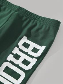 Bộ đồ thường ngày cho bé gái: Áo thun ngắn tay in chữ màu xanh lá cây và quần legging bó sát. - màu xanh lá - Xem 9