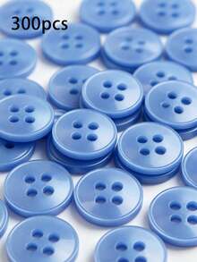 50/100/200/300/500/1000 Pcs Buttons - Light Blue Vintage Round Buttons For DIY Projects, Shirts, Sewing, Small Accessories (E.G., Wallets) And DIY Wallet Making. - Light blue - View 7