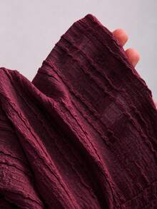 Sweetra Women's Solid Color Pleated Casual Versatile Daily Wear Tube Top - Burgundy - View 6
