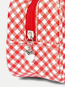 HELLO KITTY AND FRIENDS | SHEIN Tas Tangan Lucu dengan Liontin Pita Kotak-kotak Merah - Merah - View 6