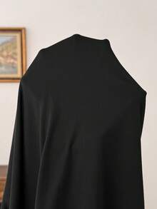 SHEIN Maternity Super Soft & Skin-Friendly Solid Color Long Sleeve Belted Lounge Robe , Cozy And Elegant Details, Outfit, Fall & Winter - Black - View 5