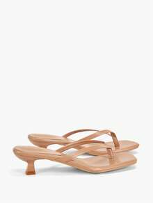 Alvarani Neue Sommer Damen Pantoletten Einfarbig, elegante Urlaubsschuhe, lässige Strandhohe Absatz Sandalen, modische leicht anzuziehende Absätze für Kleider - Aprikosenfarben - Übersicht 9