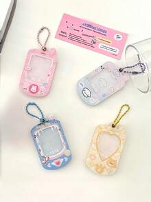 Zazumi 1/2Pcs Retro Phone Shape Acrylic Photocard Holder Keychain, Kawaii Dog Bear Rabbit Cherry Magnetic Card Case, Portable ID Bus Meal Card Protector, Aesthetic Y2K Backpack Charm For Girls Teens Fans, Ideal Birthday Graduation Holiday Gift - Multicolor - View 8