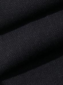 DAZY Quần jean denim dáng rộng in hoa, có túi và khóa kéo dành cho nữ. - Màu xanh lam - Xem 3