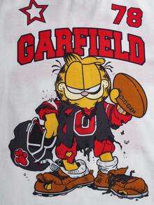 GARFIELD | SHEIN Tween Boy Letter Print Short Sleeve Casual T-Shirt, - White - View 4